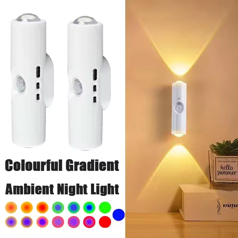 Smart Garden Accessories - スマート RGB グラデーションナイトライト磁気モーションセンサー充電式壁ランプ寝室浴室クローゼット庭家の装飾