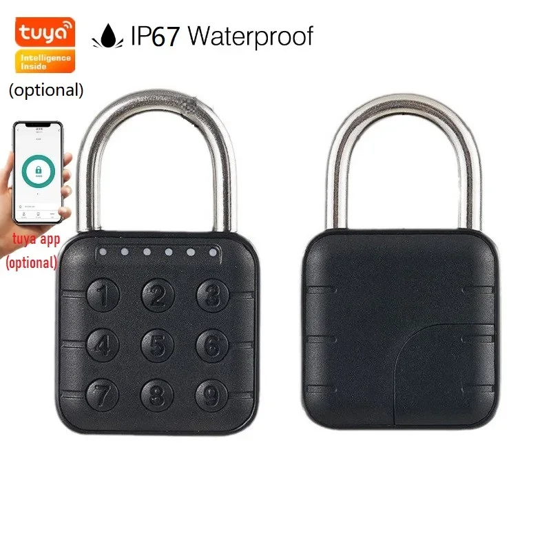 Smart Garden Lock - Egfirtor-tuya接続ホーム生体認証デジタル南京錠,IP67防水スマートドアロック,キャビネットロック,ジム,ワードローブ,パスワードロック