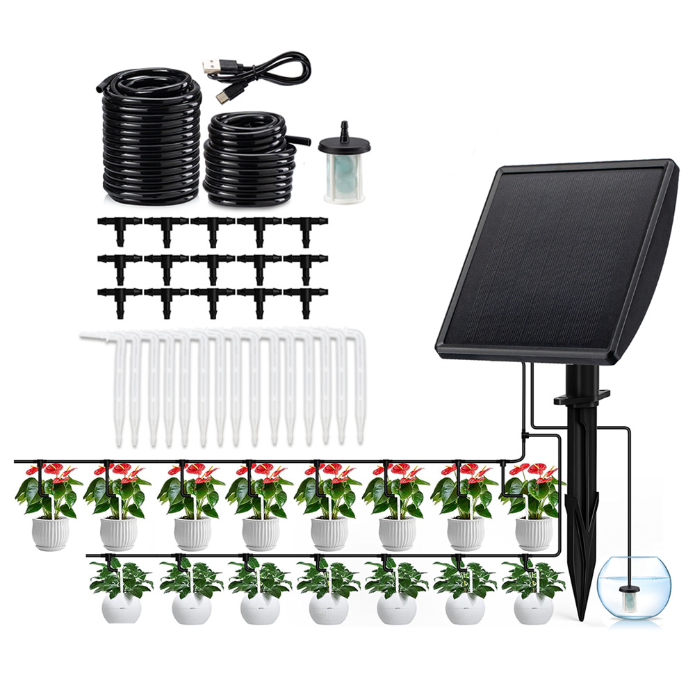 Smart Garden Click And Grow - ソーラー灌漑システム インテリジェントウォーターポンプ インテリジェント自動点滴灌漑 ガーデンハウス 鉢植え植物 バルコニー植栽