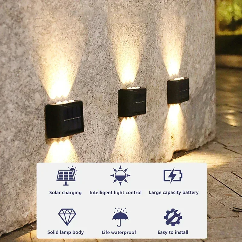 LEDソーラーライト 屋外防水 ソーラーウォールランプ 上下 - Smart Garden Ornaments のレビューと価格