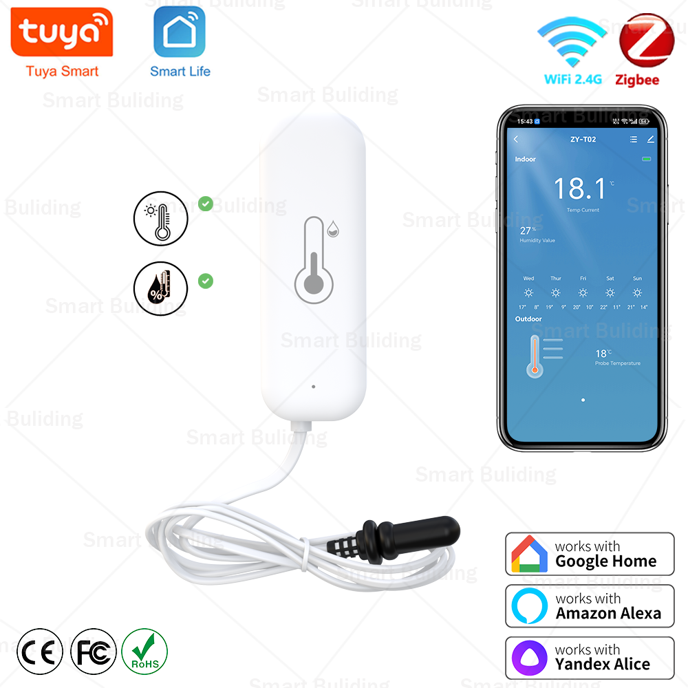 Tuya Zigbee WiFi 温度湿度センサー 外部プロ - Smart Garden Click And Grow のレビューと価格