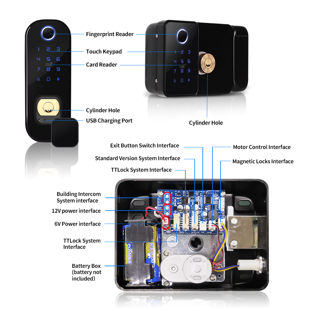 インテリジェントドアロック,両面指紋センサー,RFIDカード - Smart Garden Lock のレビューと価格