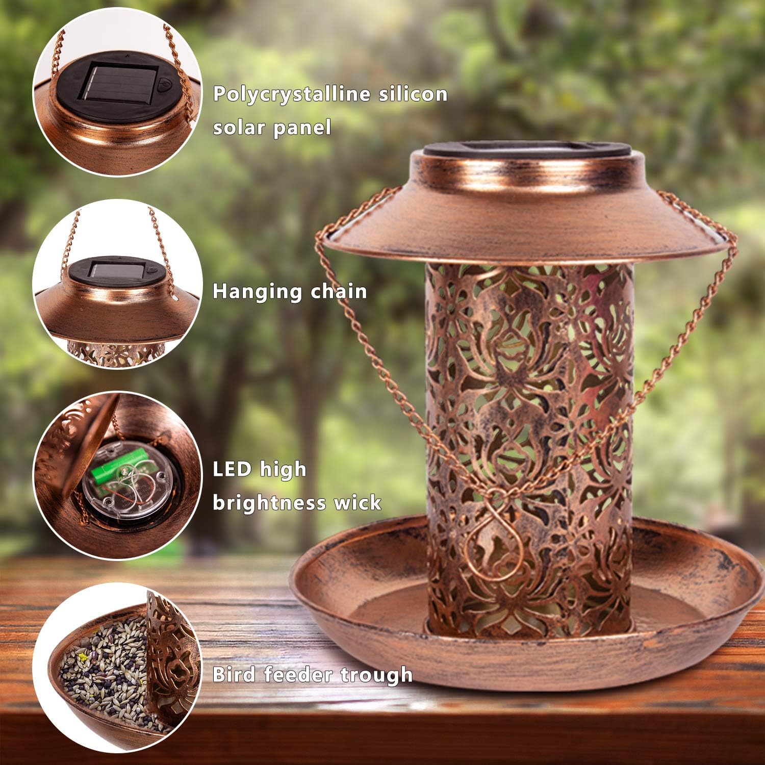 ソーラーバードフィーダー ガーデンナイトライト 屋外用 ハウ - Smart Garden Ornaments のレビューと価格