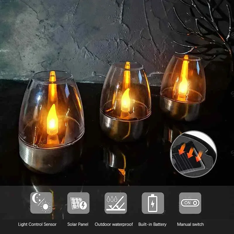 LED ステンレス鋼ソーラーキャンドルライト屋外パティオガー - Smart Garden Ornaments のレビューと価格