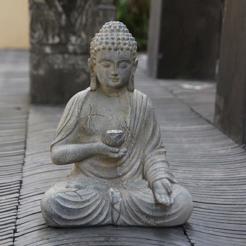 樹脂ソーラー仏像彫刻庭の装飾ライト禅アジアン日本庭園の装飾屋 - Smart Garden Ornaments のレビューと価格