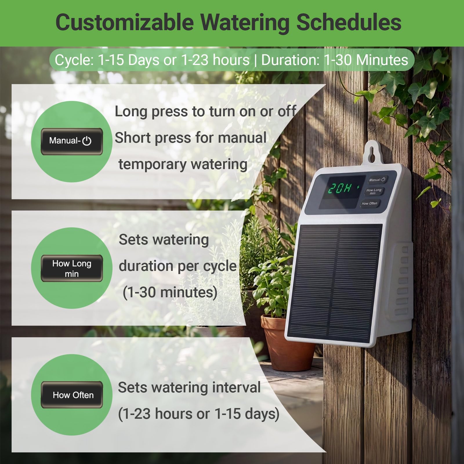 改良型ソーラー点滴灌漑システム 自動散水装置 家庭菜園、バル - Smart Garden Herb のレビューと価格