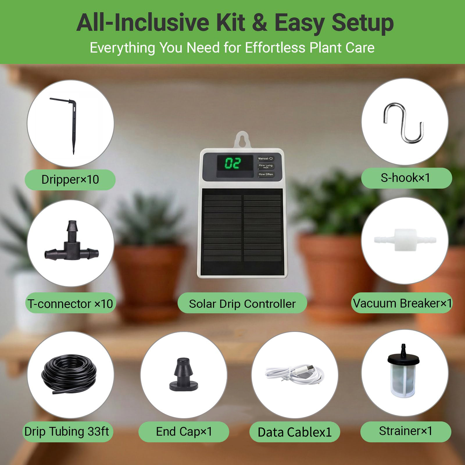 改良型ソーラー点滴灌漑システム 自動散水装置 家庭菜園、バル - Smart Garden Herb のレビューと価格
