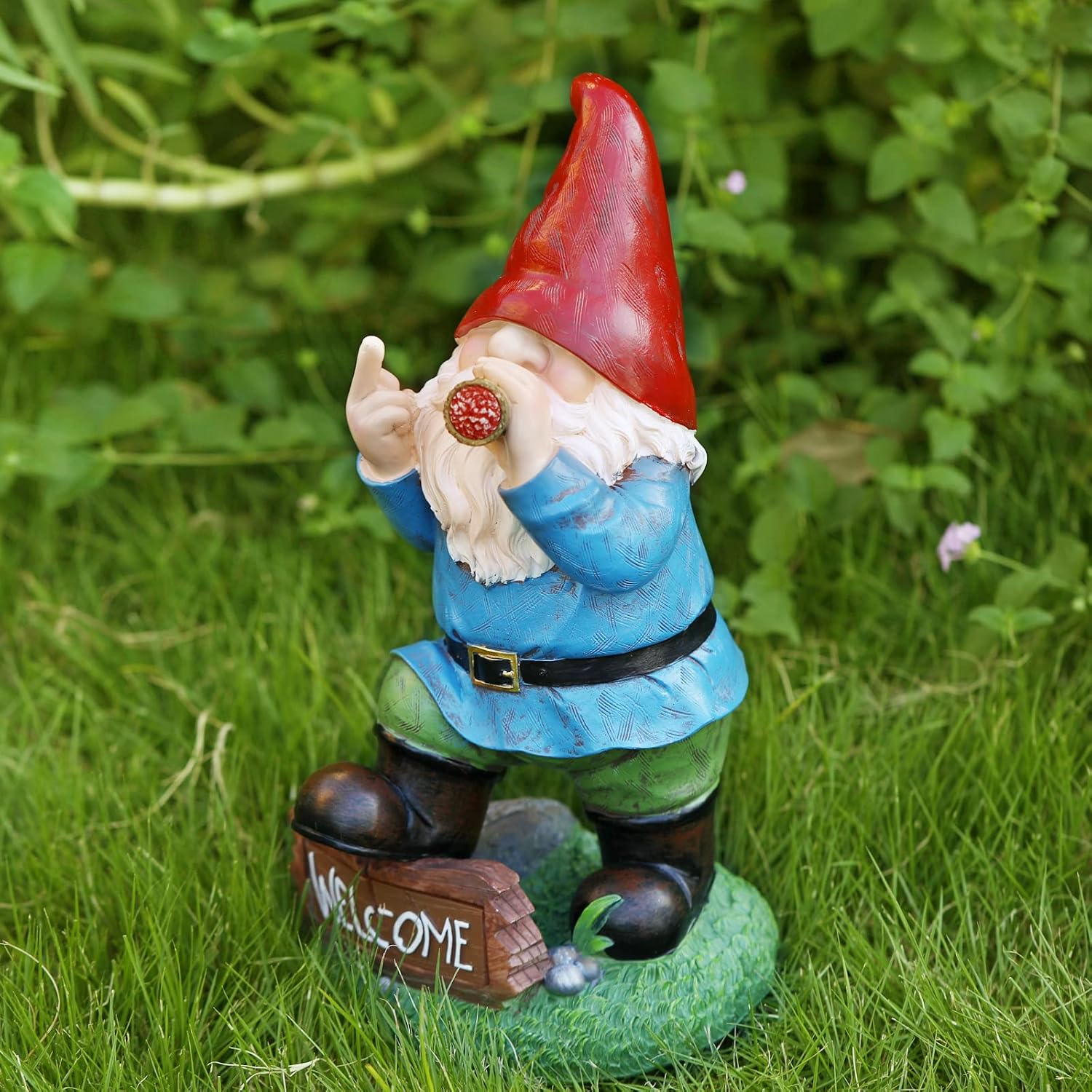LED ソーラーミドルフィンガードワーフ像 庭の装飾 屋外ガ - Smart Garden Ornaments のレビューと価格