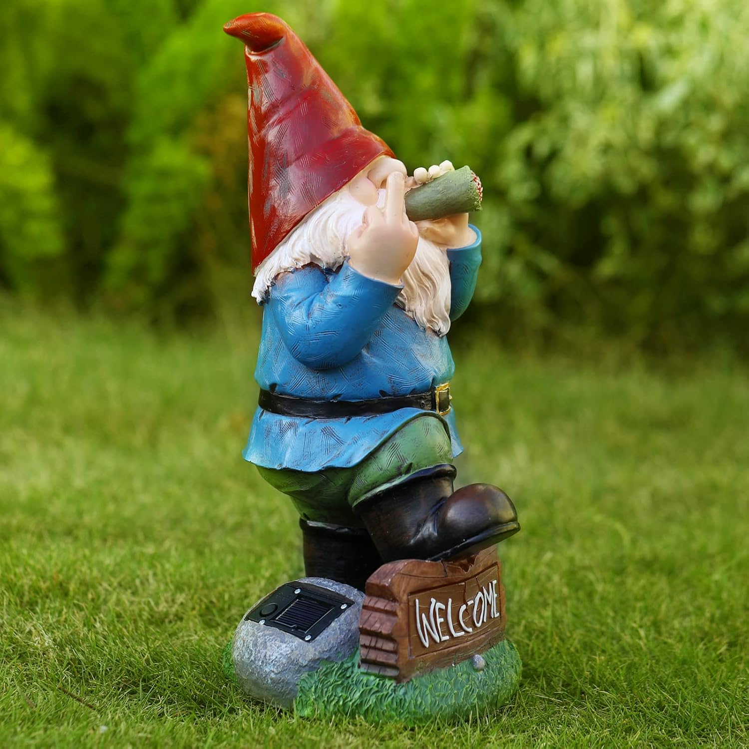 LED ソーラーミドルフィンガードワーフ像 庭の装飾 屋外ガ - Smart Garden Ornaments のレビューと価格