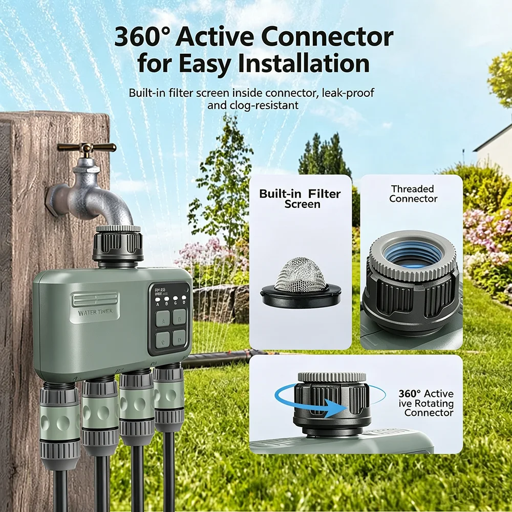 WiFi RF433スマートガーデン散水タイマー 4口自動灌 - Smart Garden Accessories のレビューと価格