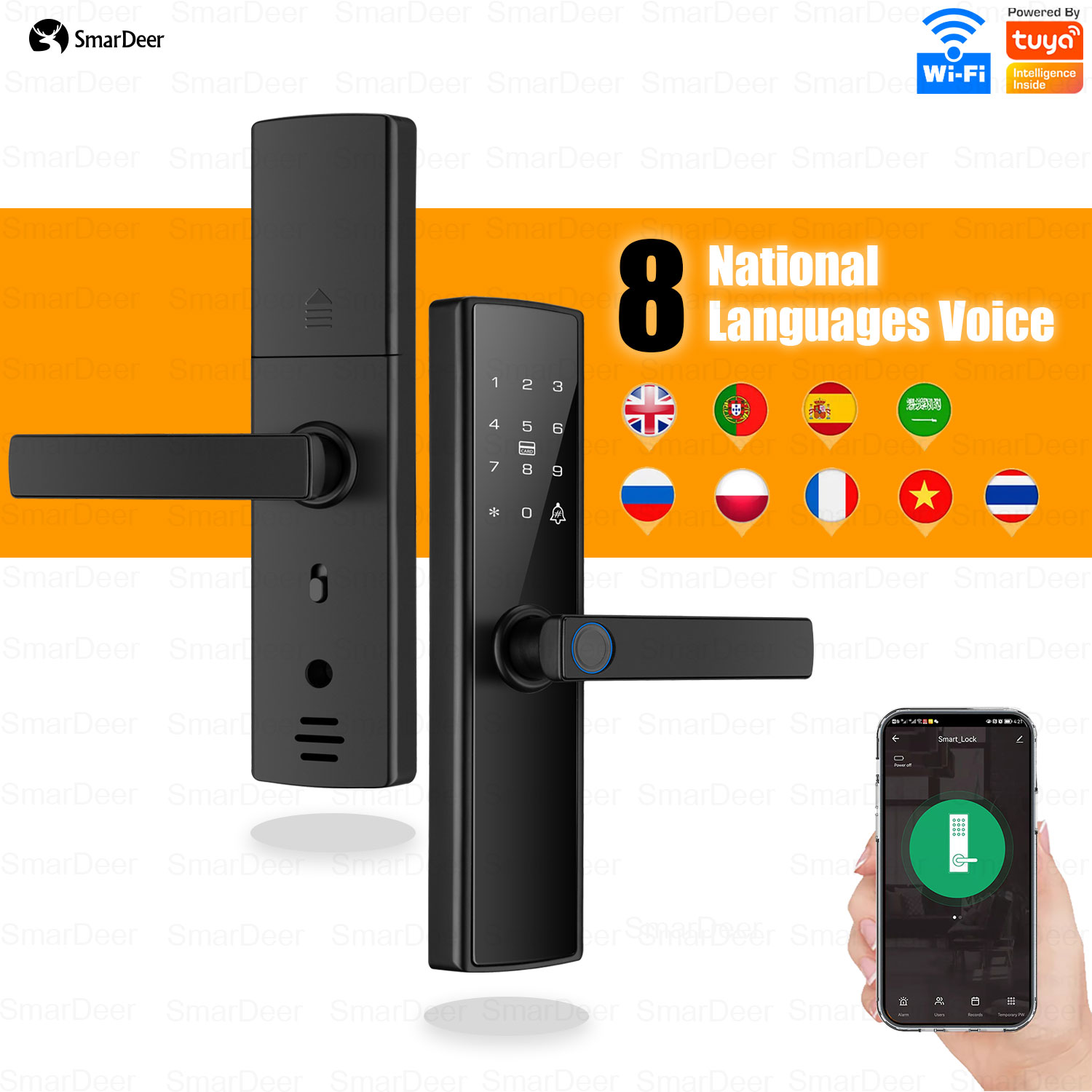 5-in-1指紋ロック付き電子ドアロック,指紋付きキーレスエ - Smart Garden Lock のレビューと価格